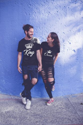 King and Queen páros póló - fekete színben 2
