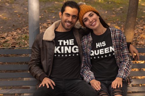 King and Queen páros póló - fekete színben 6