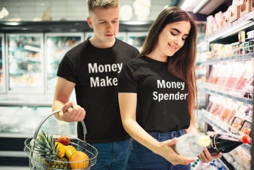 Money maker és Money spender páros póló - fekete színben