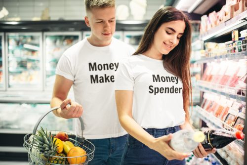 Money maker és Money spender páros póló - fehér színben