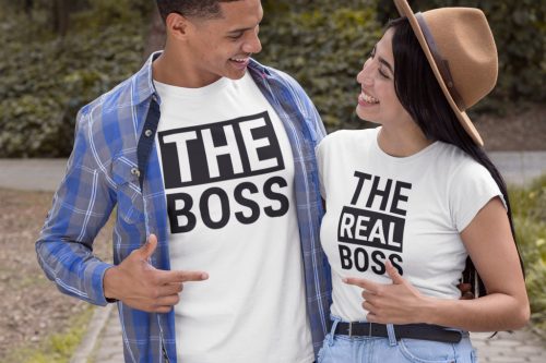 The real boss páros póló - fehér színben