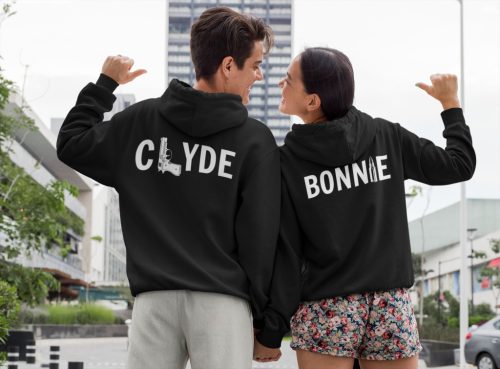 Bonnie és Clyde páros pulóver - fekete színben