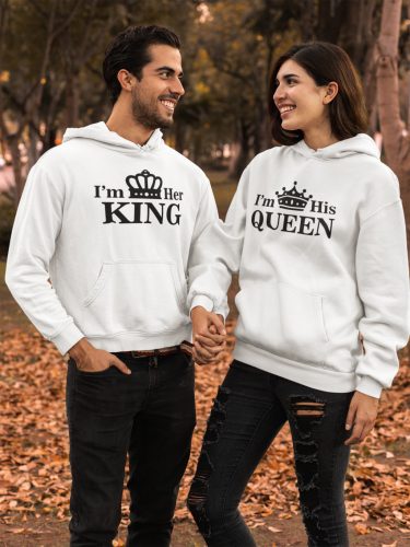 King and Queen páros pulóver - fehér színben 1