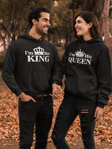 King and Queen páros pulóver - fekete színben 1