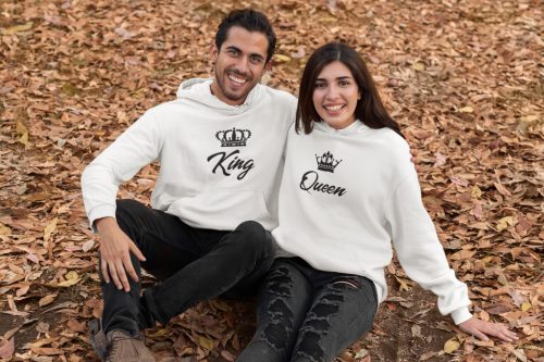 King and Queen páros pulóver - fehér színben 2