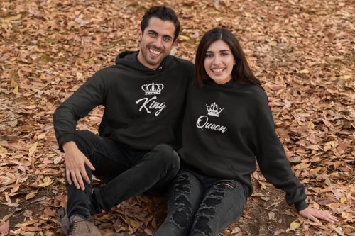 King and Queen páros pulóver - fekete színben 2