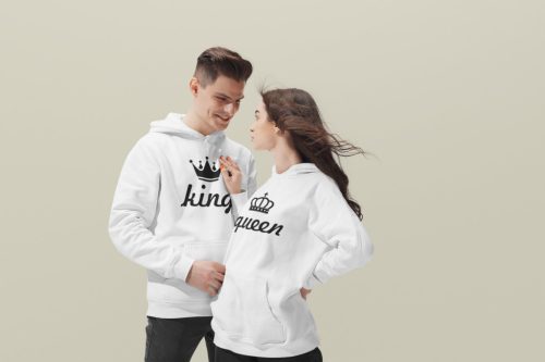 King and Queen páros pulóver - fehér színben 3