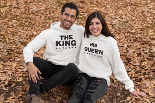 King and Queen páros pulóver - fehér színben 6