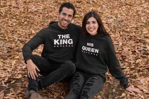 King and Queen páros pulóver - fekete színben 6