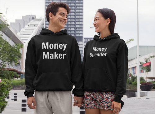 Money maker és Money spender páros pulóver - fekete színben
