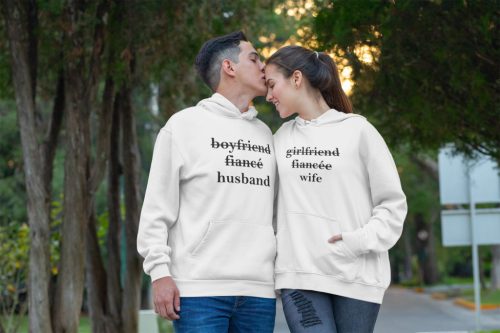 Wife és Husband páros pulóver - fehér színben