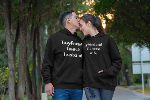 Wife és Husband páros pulóver - fekete színben