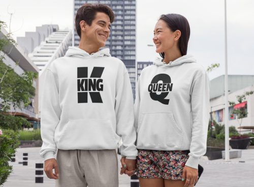 King and Queen páros pulóver - fehér színben 7