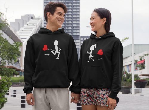 Love story páros pulóver - fekete színben