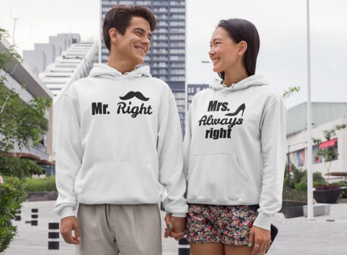 Mr. és Mrs. Right páros pulóver - fehér színben