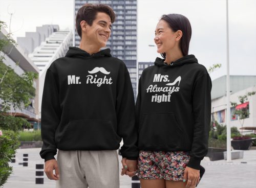 Mr. és Mrs. Right páros pulóver - fekete színben