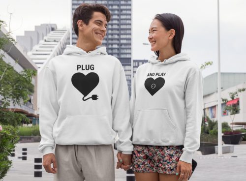 Plug and Play páros pulóver - fehér színben